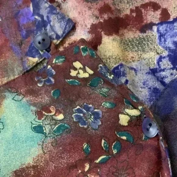 Vintage Relance Loose Fitting, Long Sleeve, Button Up Shirt, Fall Colours - Picture 6 of 6